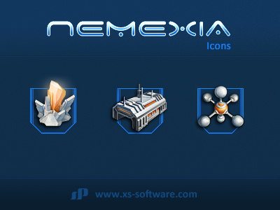 Nemexia Icon Set 3d blue icons nemexia punchev sci fi video game