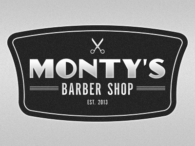 Monty's Logo 50s autoshop barber branding chrome logo