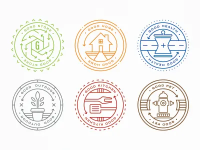 Good Store badges badges eco good green health home icons kitchen outdoor pet store