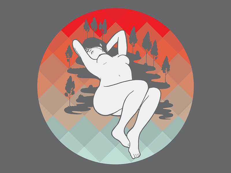 black forest ~ moonrise & sunset black character datamouth figure forest illustration moonrise sunset woman