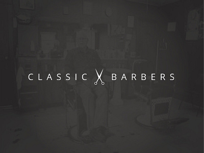 Clasic Barbers Logo barbers classic clippers logo modern scissors