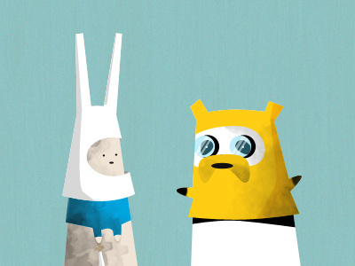 Panda and Rabbit Adventure Time adventure time bunny finn illustration jake panda rabbit texture