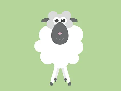 Sheep clean illustration kids lamb minimal sheep