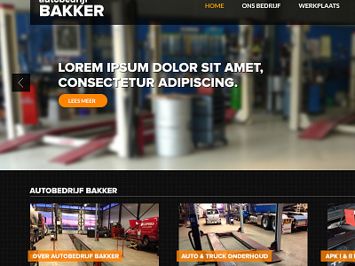 Clean & simple webdesign black blocks blur car clean company cta design garage header homepage interaction orange simple slider small webdesign