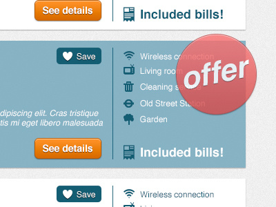 Offer! blue offer red sale seal ui web