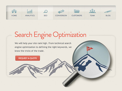 SEO Design design magnifying glass navigation seo ui ux website