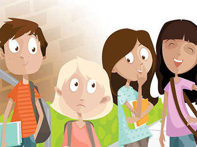 finding friends children graphic illustration kids