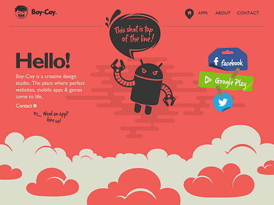 Boy-Coy Website android apps design mobile parallax robot