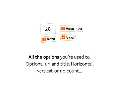 Hacker News Button Feature button hacker news like rotate tweet vote