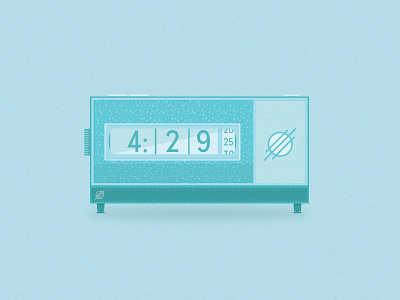 Digital Clock blue clock digital illustration minimal old simple vintage