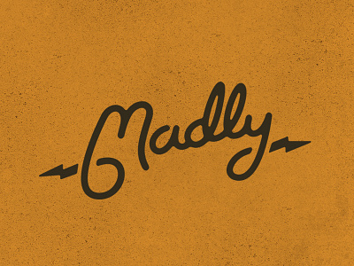 Madly Logotype bolt bolts brand branding florida justin lettering lighting logo logotype madly minneapolis orange script spark type wordmark