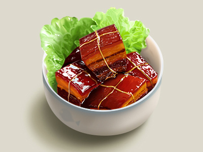 Dongpo Pork food icon photo realistic