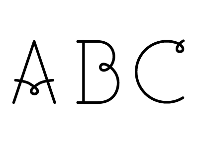 Typeface with a curl curl font line type typeface typography
