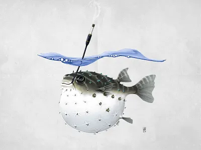 Take It Outside cigarette fin fish ocean puffer sea smoking swim water