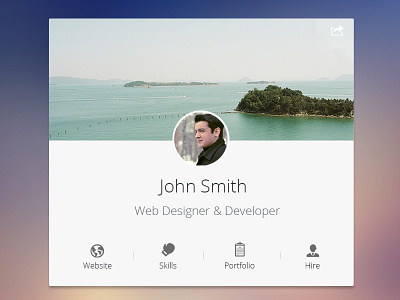User Profile clean flat profile widget