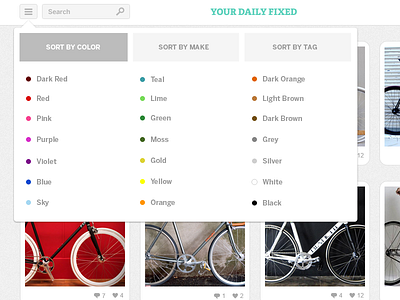 Your Daily Fixed sorting colors filter menu sorting