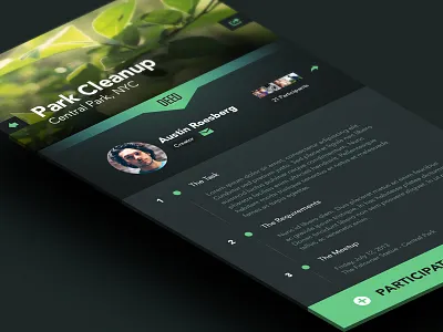 UI Event Page app app design color design digital design interface iphone mobile personal project ue ui user experience user interface ux visual design