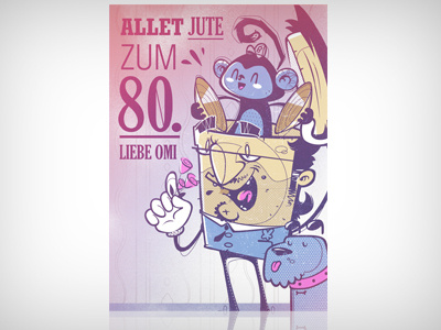 happy birthday Grandma :) birthdaycard bkopf bkopfone freaky grandma illustration