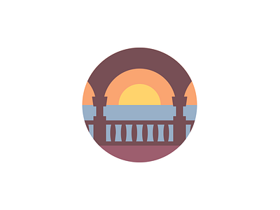 Summer Sunset flat icon illustration logo ocean sea spain summer summertime sunset view