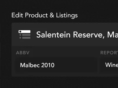 Product Listing Edit catalog edit hospitality list management menu restaurant ui ux wine