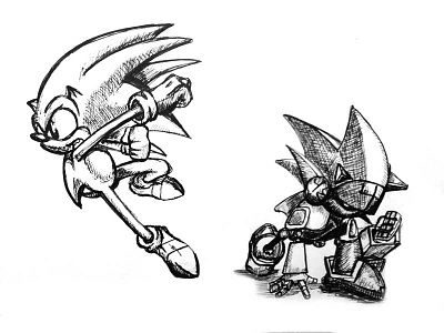 Throwback Thursday comic ink mecha sonic paper pen sketch sonic sonic the hedgehog super sonic throwback thursday white