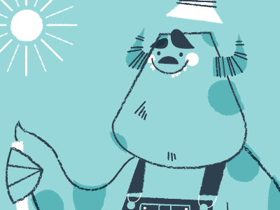 Farmer Sulley WIP farmer illustration monster sulley sunshine