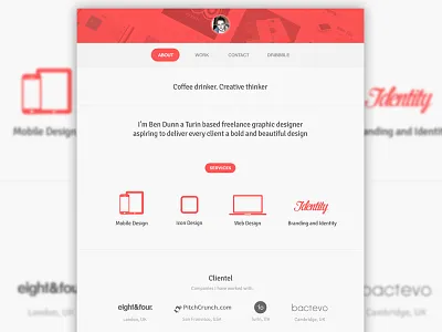 Personal portfolio profile clean developer display flat iphone mac personal portfolio projects responsive social texture twitter web website white work