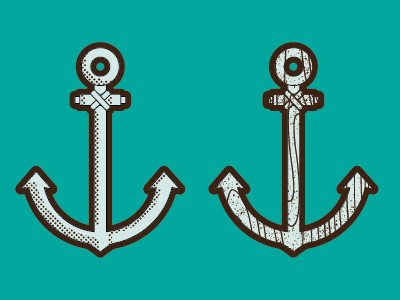 áñkør anchor halftone nautical puddle pirate sea seafoam texture thick lines