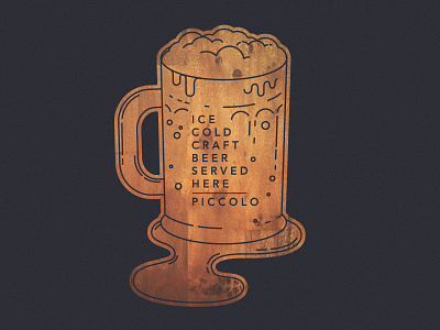 Ice Cold Beer beer illustration monoline type vector wood