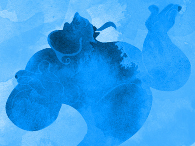 Genie Watercolor black blue bold colorful distressed genie lively playful variation watercolor weathered