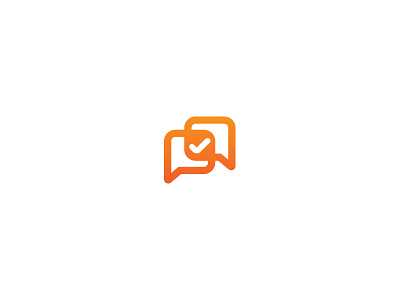 Survey Icon / Logo check mark conversation icon logo orange survey