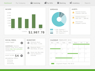 Everbill Dashboard accounting dashboard everbill guide tour web design