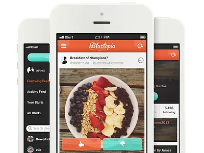 Blurtopia 2.0 answers app feedback ios iphone orange polling questions results social
