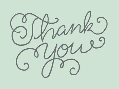 Thank You calligraphy drawn flourish grey hand done type manners mint please script thank you typeography