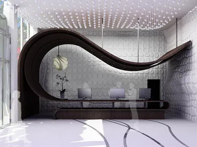 3d rendering 3d clean hotel interior lobby modern soft white