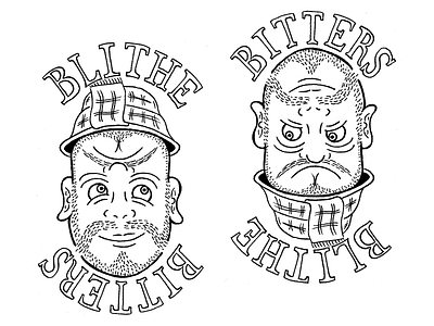 Blithe Bitters label (in progress) 2 way face blithe bitters drawing sketch skillshare