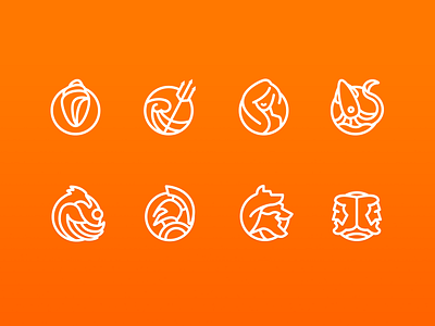 Icon Set cerberus iconography illustration janus kraken phoenix poseidon project aquarium siren titan triton vox advertising vox media