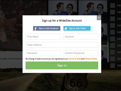 Register for an Account clean flat form login register
