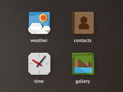 TARCON for Android Part 4 album android app application carton clock contact flat gallery icon image paper picture system theme time weather