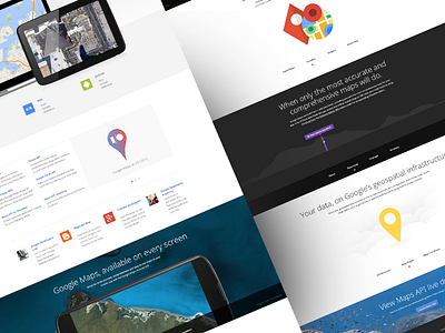 Google Maps - developers android api data developer devices flat google io ios landing page las vegas map nexus pin underwater web web design