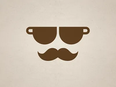 Cafeone cafe coffee cup glasses italia italian logo moustache