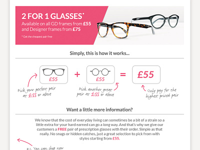 2 for 1 page re-design 2 for 1 2 for 1 241 design doodle glasses handwriting icons page simple spectacles ui ux web