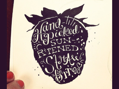 Stawberries handdrawn strawberry summer type