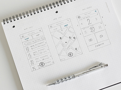 Restimate Sketch add dotgrid graphgear iphone listview map mapview mobile submit