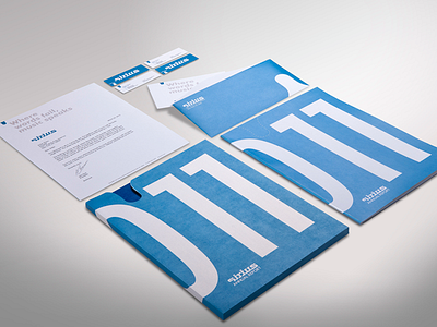 Re-branding of SIRIUS Satellite Radio blue branding business card envelope identity letterhead radio satellite sirius