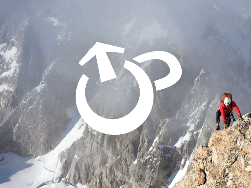 Up climbing face logo mountain outdoors power smile up