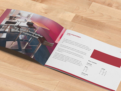 Styleguide branding branding book corporate identity logo perspectief red styleguide white