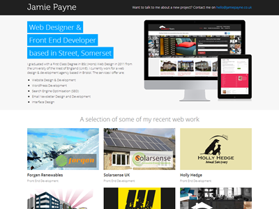 New Personal Website black blue clean personal portfolio web white