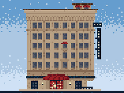 Hotel San Carlos - Phoenix awning bitmap building city game hotel illustration phoenix rooftop signage