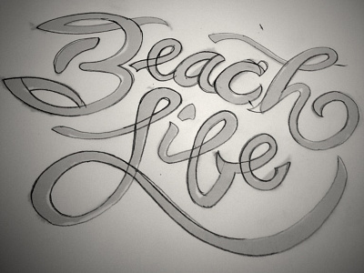 Beach Life brush hand written pen pentel script type